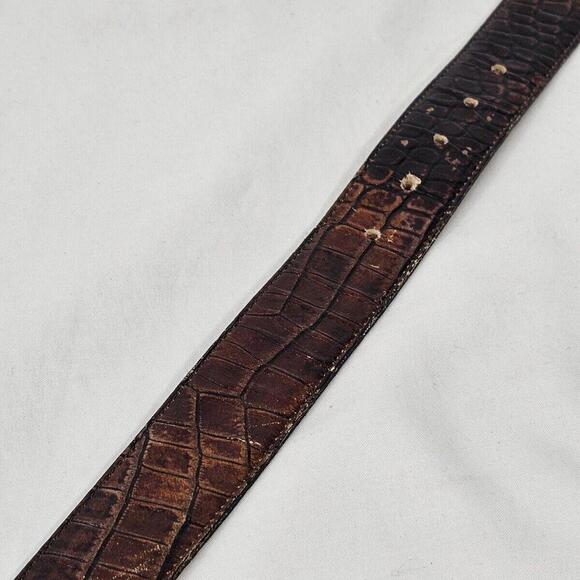 Bench Craft Mens Dress Belt Sz 36 Style 5138 Canada Crock Pattern Brown Leather - Picture 5 of 9